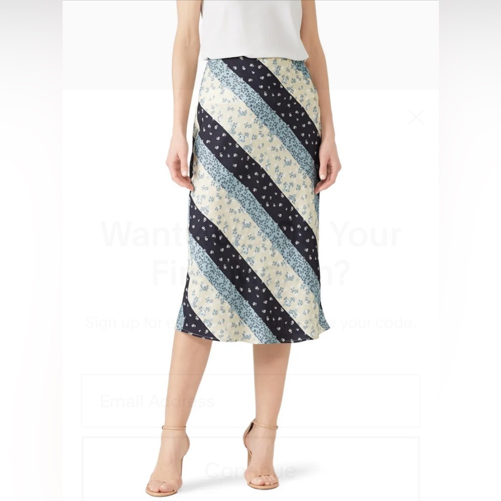 Greylin Floral patchwork midi skirt